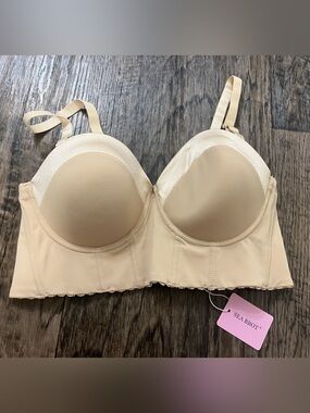 Longline Push-Up Bra in Nude Beige